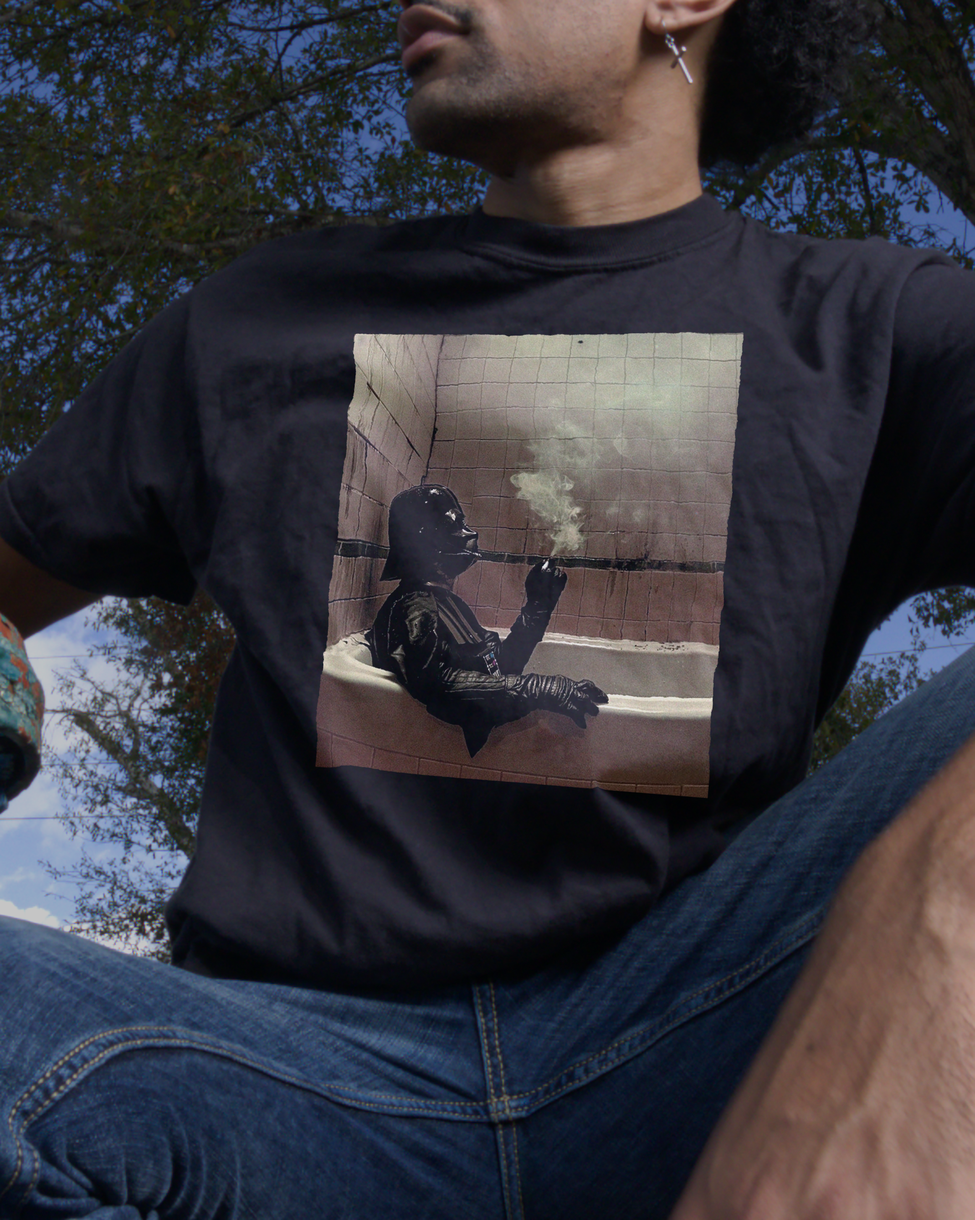 &quot;Darth Vader Smoking In Bathtub&quot; Tee