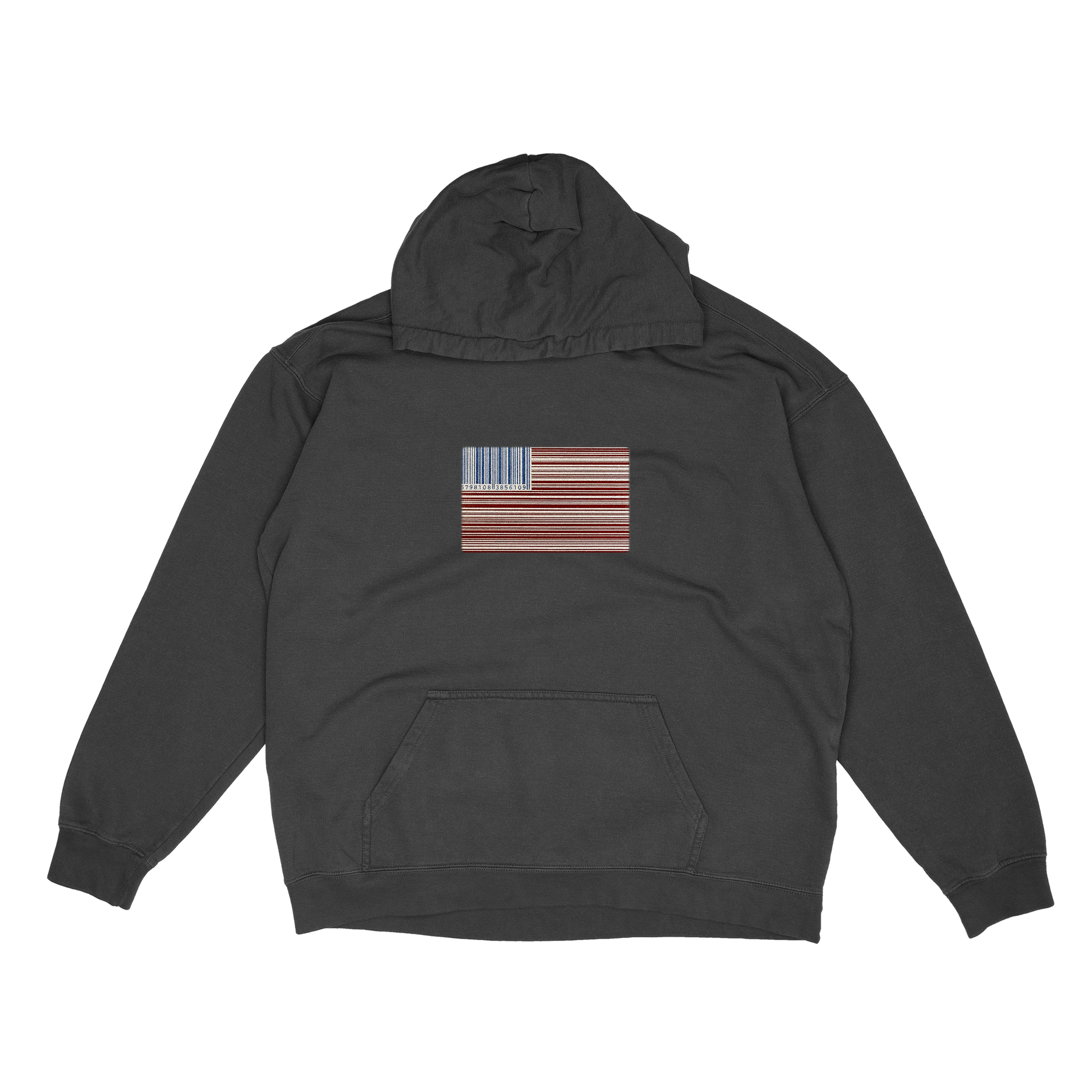 "Barcode Vintage American Flag" Hoodie
