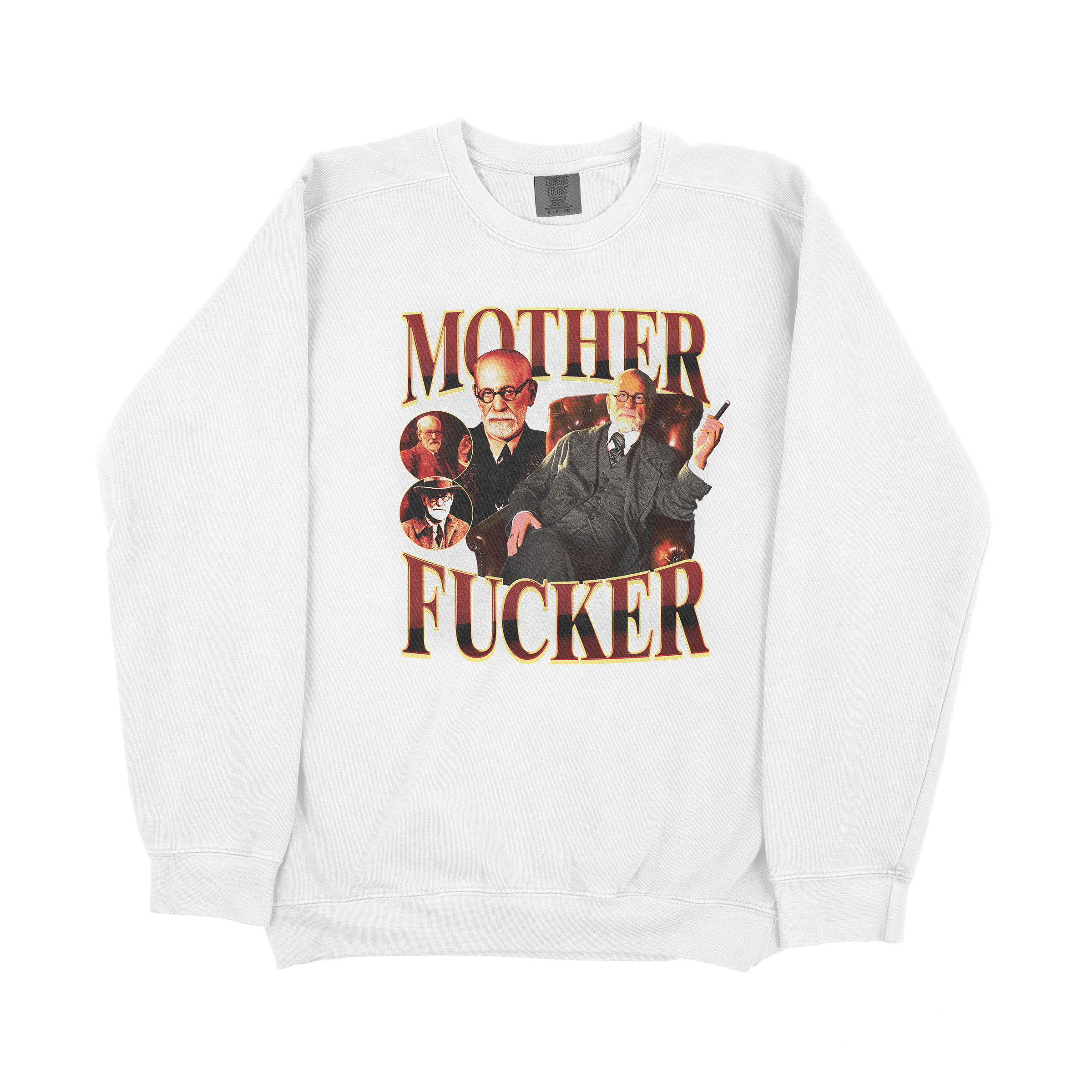 Motherf*cker sweatshirt with bold and humorous graphic.